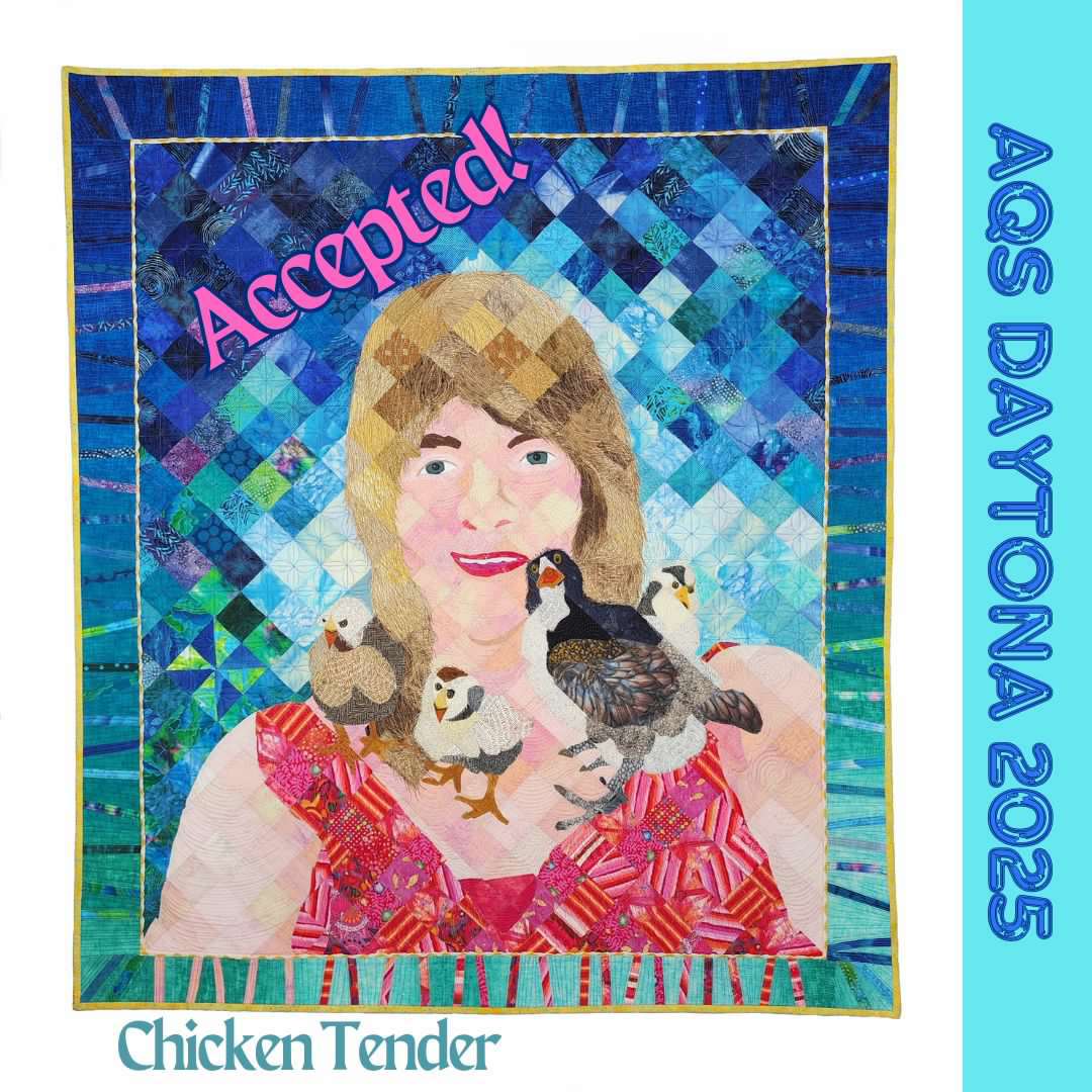 Quilt titled Chicken Tender with an Accepted! banner